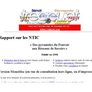 Rapport sur les NTIC du Sénateur Trégouët
