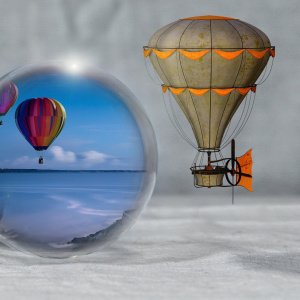 Ballon et ampoule, ambiance science-fiction