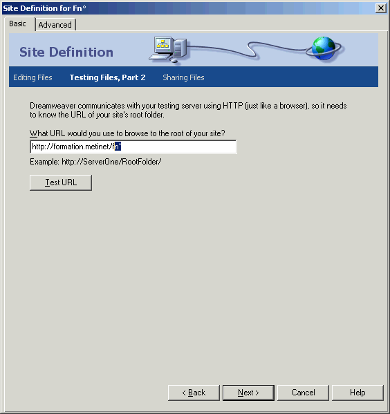 URL du site distant
