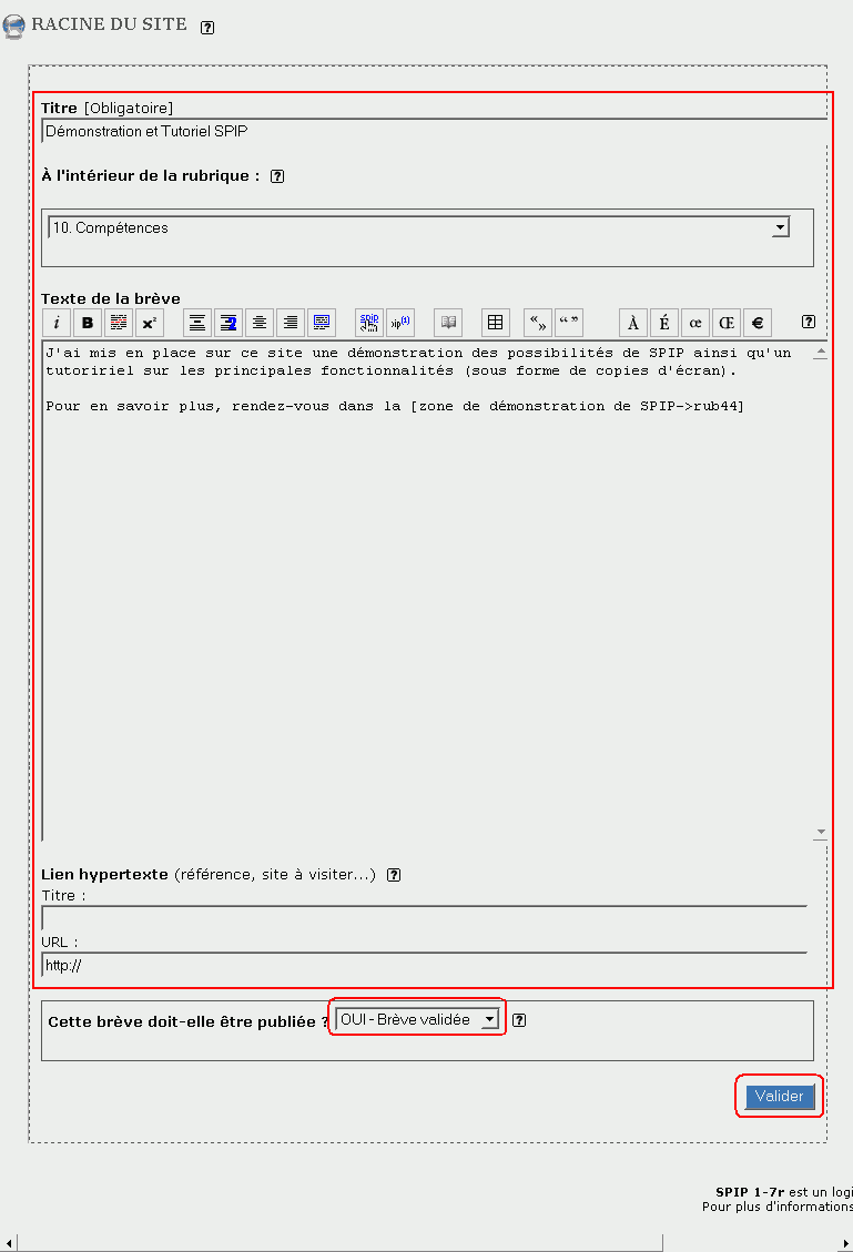 Rédaction et validation d'une brève