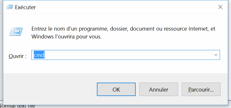 Fenêtre Windows : Exécuter