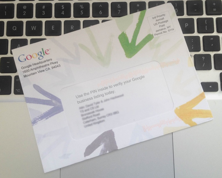 Courrier de confirmation Google