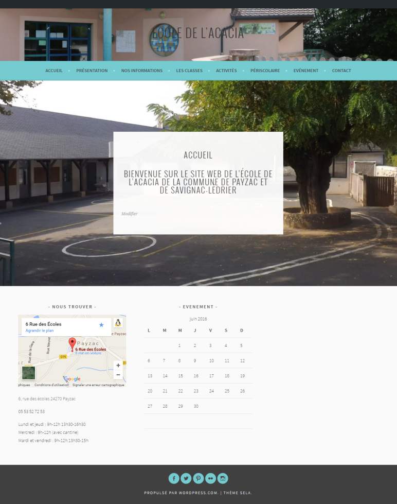 Capture d'écran WordPress
